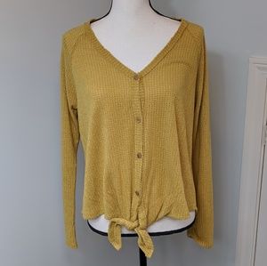 Sienna Sky Button Down Tie Front Top